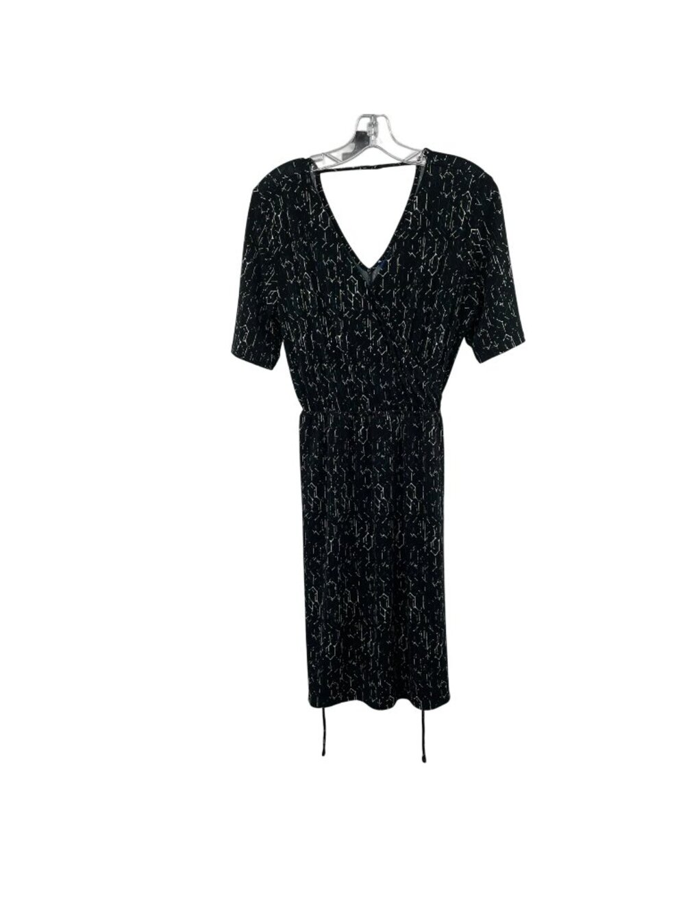 Apt. 9 Womens Faux Wrap Dress Belted Black/Multi Print Size Small